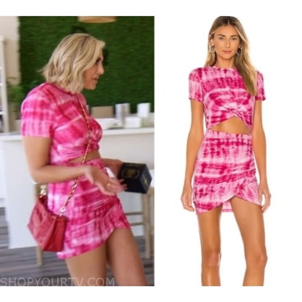Superdown‎ Maureen Jersey Mini Dress in Pink Tie Dye Size L